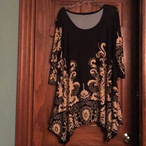 Tunic top, black and gold 3x